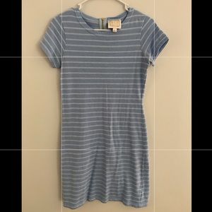 Baby blue striped cotton t dress